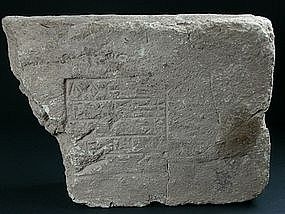 Old Babylonian Period tablet referring to Hammurabi